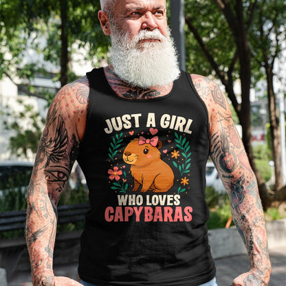 Cute Capybara Shirt, Funny Capybara Unisex T-Shirt/Hoodie/Sweatshirt HLT00 - Just a Girl Who Loves Capybaras Cute Rodent Animal T-Shirt
