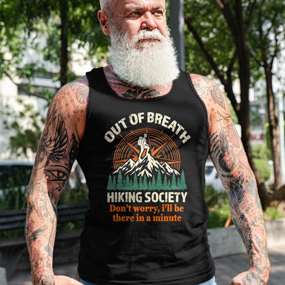 Funny Camping Shirt, Gift For Camping Lover Unisex T-Shirt/Hoodie/Sweatshirt HLT00 - Out of Breath Hiking Society Camping Mountain Funny T-Shirt