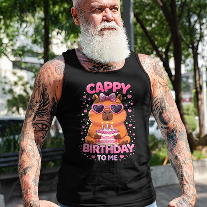 Cute Capybara Shirt, Funny Capybara UnisexT-Shirt/Hoodie/Sweatshirt HLT00 - Cappy Birthday Capybara Birthday to Me Birthday Pink Bow T-Shirt