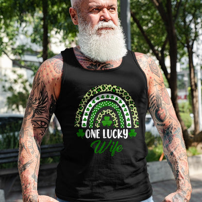Best Wife Shirt, Wife and Husband Unisex T-Shirt/Hoodie/Sweatshirt HLT00 - Gift for wife T shirt, lucky wife   One Lucky Wife Rainbow St Patricks Day Lucky Wife T-Shirt