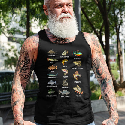 Funny Fishing Shirt, Gift For Fishing Lover Unisex T-Shirt/Hoodie/Sweatshirt HLT00 - Types of Freshwater Fish Species Fishing Fisherman Anglers T-Shirt