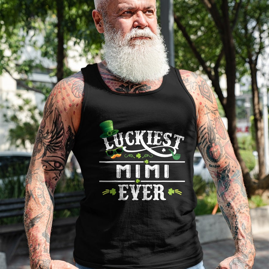 Patrick Day Shirts for Family, Funny Patrick Day shirts, st patrick's day Unisex T-Shirt/Hoodie/Sweatshirt HLT00 - Luckiest Mimi Ever Shamrock Leprechaun Hat St Patrick Day T-Shirt