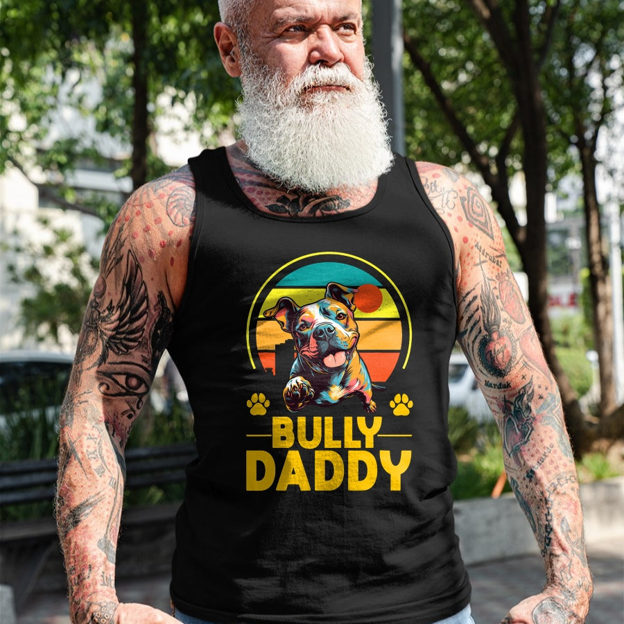 Gift for Dad Shirt, Funny Dad Unisex T-Shirt/Hoodie/Sweatshirt HLT00 - American Bully Daddy Proud Canine Dog Father T-Shirt