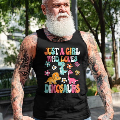 Best Dinosaur Lover Shirt, Funny Dinosaur UnisexT-Shirt/Hoodie/Sweatshirt HLT00 - Just A Girl Who Loves Dinosaurs Cute Groovy Dino Lover Kids T-Shirt