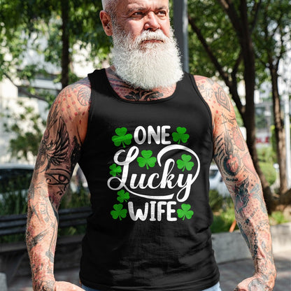 Best Wife Shirt, Wife and Husband Unisex T-Shirt/Hoodie/Sweatshirt HLT00 - Gift for wife T shirt, lucky wife   One Lucky Wife Funny St Patrick's Day Shamrocks Premium T-Shirt
