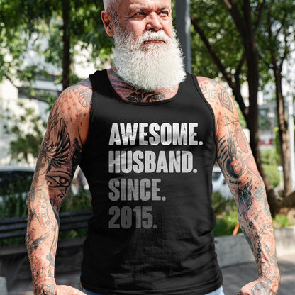 Best Wife Shirt, Wife and Husband Unisex T-Shirt/Hoodie/Sweatshirt HLT00 - 9th Year Wedding Anniversary Epic Awesome Husband Since 2015 T-Shirt