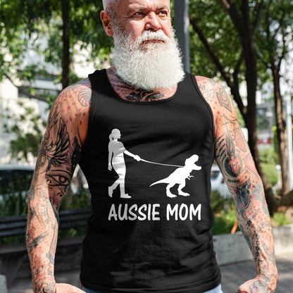 Dog Love Shirt, Dog Lover Gift T-Shirt/Hoodie/Sweatshirt HLT00 - Aussie Mom Australian Shepherd Dog Dinosaur Women Mother T-Shirt
