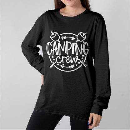 Funny Camping Shirt, Gift For Camping Lover Unisex T-Shirt/Hoodie/Sweatshirt HLT00 - Camping Matching Shirts for Family Camper Group Camping Crew T-Shirt, Women, Black, X-Large