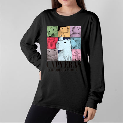Cute Capybara Shirt, Funny Capybara Unisex T-Shirt/Hoodie/Sweatshirt HLT00 - Capyeras Funny Cute Capybara Color Concert Tour Cute Animals T-Shirt