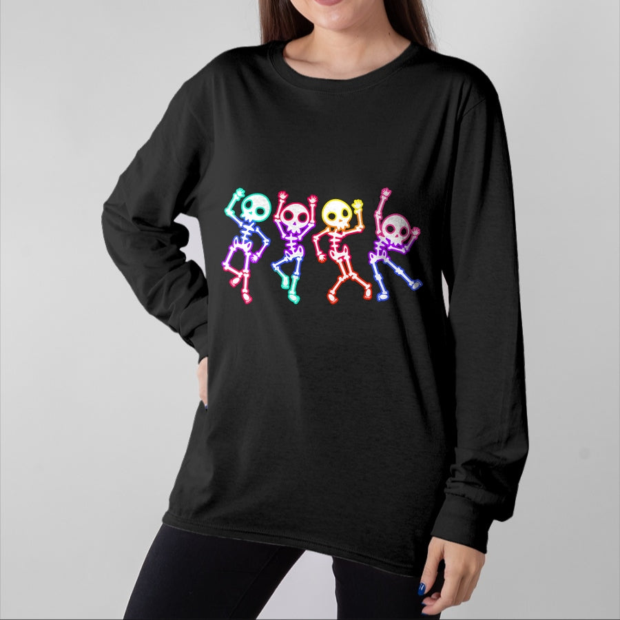 Best Thanksgiving Family Shirt , Funny Thanksgiving UnisexT-Shirt/Hoodie/Sweatshirt HLT00 - Glow in The Halloween Night Skeleton Funny Dancing Skeleton T-Shirt