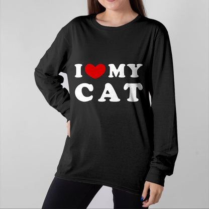 Cat Love Shirt, Funny Cat Lover Gift UnisexT-Shirt/Hoodie/Sweatshirt HLT00 - I Love My Cat, I Heart My Cat T-Shirt, Men, Pink Heather, X-Large