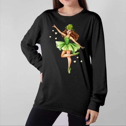Patrick Day Shirts for Family, Funny Patrick Day shirts, st patrick's day Unisex T-Shirt/Hoodie/Sweatshirt HLT00 - Ballerina St. Patrick Day Lucky Irish Ballet Dancing Dancer T-Shirt