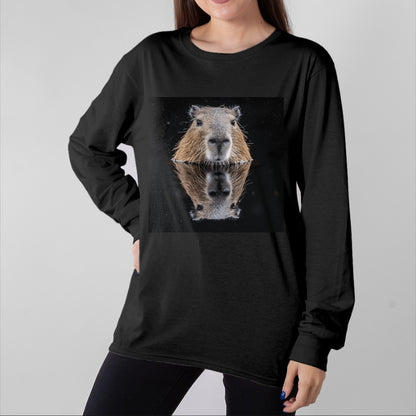 Cute Capybara Shirt, Funny Capybara Unisex T-Shirt/Hoodie/Sweatshirt HLT00 - Funny Graphic Capybara Long Sleeve T-Shirt (10)