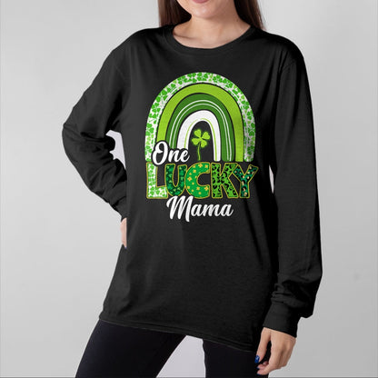 Gift for Mom Shirt, Funny Mom Unisex T-Shirt/Hoodie/Sweatshirt HLT00 - One Lucky Mama St Patrick's Day Mom Shamrock Mother_s Day T-Shirt