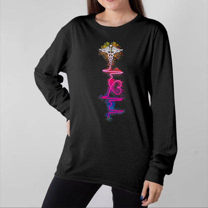 Funny Nurse Shirt, Nurse Unisex T-Shirt/Hoodie/Sweatshirt HLT00 - Proud Nurse Colorful Heartbeat Tie Dye Nursing Love Nurse T-Shirt