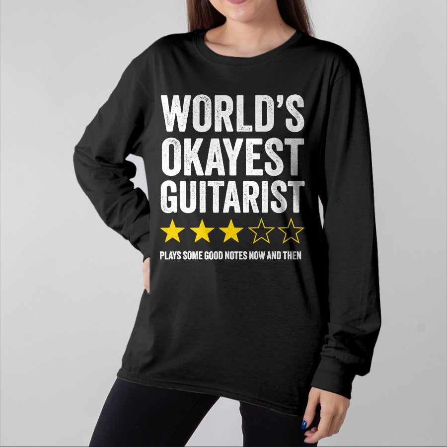 Guitar Lover Shirt, Funny Guitar UnisexT-Shirt/Hoodie/Sweatshirt HLT00 - World_s Okayest Guitar Player Funny Guitarist Musician Tee T-Shirt