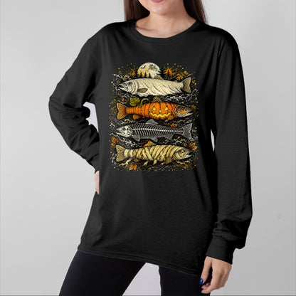 Funny Fishing Shirt, Gift For Fishing Lover Unisex T-Shirt/Hoodie/Sweatshirt HLT00 - Halloween Trout Fish T-Shirt