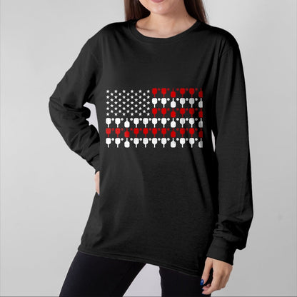 Funny Pickleball Shirt, Pickleball Lover Unisex T-Shirt/Hoodie/Sweatshirt HLT00 - Vintage USA Flag Pickleball Lovers Paddles Pickleball Player T-Shirt, Men, Black, 3X-Large