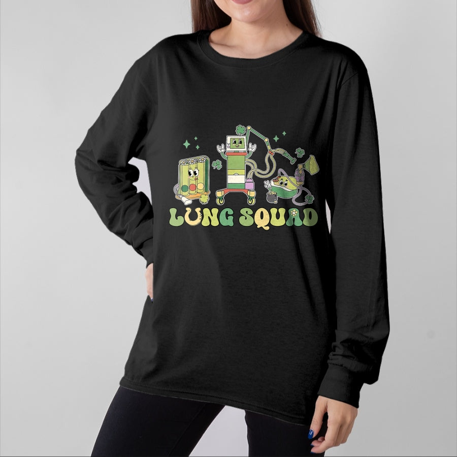Patrick Day Shirts for Family, Funny Patrick Day shirts, st patrick's day Unisex T-Shirt/Hoodie/Sweatshirt HLT00 - Lung Squad Respiratory Therapist St Patrick Day Pulmonologit T-Shirt