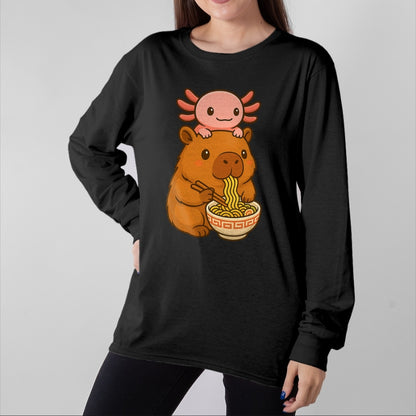 Cute Capybara Shirt, Funny Capybara UnisexT-Shirt/Hoodie/Sweatshirt HLT00 - Capybara Anime Ramen Axolotl Funny Graphic Kawaii Capibara T-Shirt