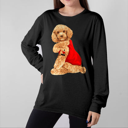 Dog Love Shirt, Dog Lover Gift T-Shirt/Hoodie/Sweatshirt HLT00 - Poodle Dog I Love Mom Tattoo Lover funny Gift T-Shirt