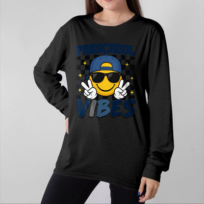 Best Student Shirt, Funny Back To School UnisexT-Shirt/Hoodie/Sweatshirt HLT00 - Retro Preschool Vibes Back to School Boys Kids T-Shirt