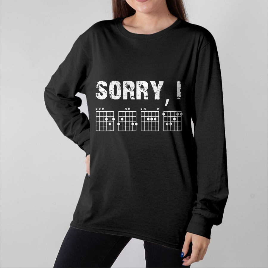 Guitar Lover Shirt, Funny Guitar UnisexT-Shirt/Hoodie/Sweatshirt HLT00 - Sorry I-DGAF Funny Hidden Message Guitar Chords for Lover T-Shirt