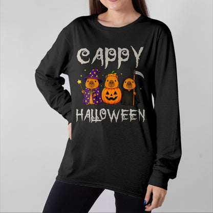 Cute Capybara Shirt, Funny Capybara UnisexT-Shirt/Hoodie/Sweatshirt HLT00 - Cappy Halloween Funny Capybara Witch Pumpkin Reaper Spooky T-Shirt