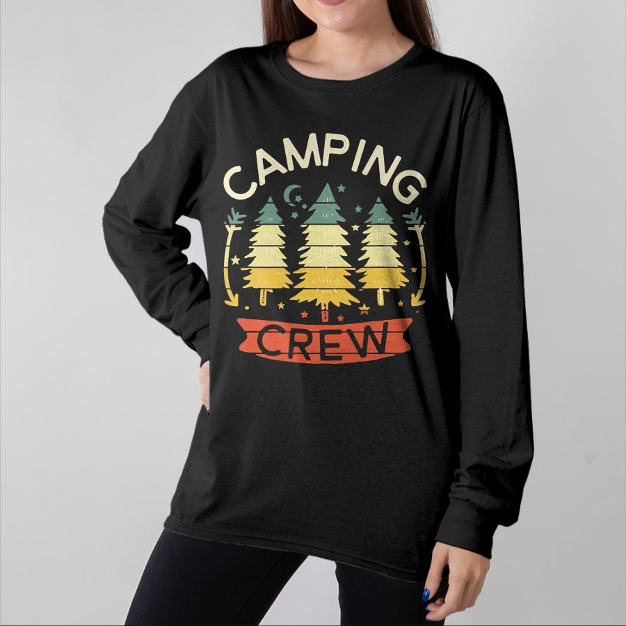 Funny Camping Shirt, Gift For Camping Lover Unisex T-Shirt/Hoodie/Sweatshirt HLT00 - Camping Crew Shirt Kids Family Camping Shirts Matching Group T-Shirt, Men, Black, 3X-Large