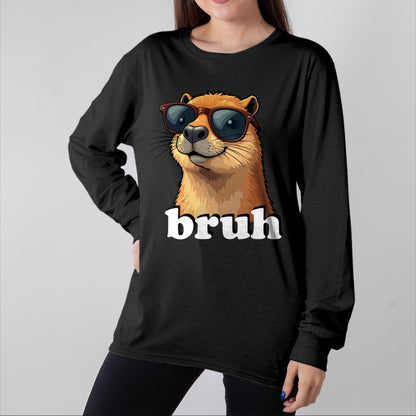 Cute Capybara Shirt, Funny Capybara Unisex T-Shirt/Hoodie/Sweatshirt HLT00 - Capybara Long Sleeve T-Shirt (4)