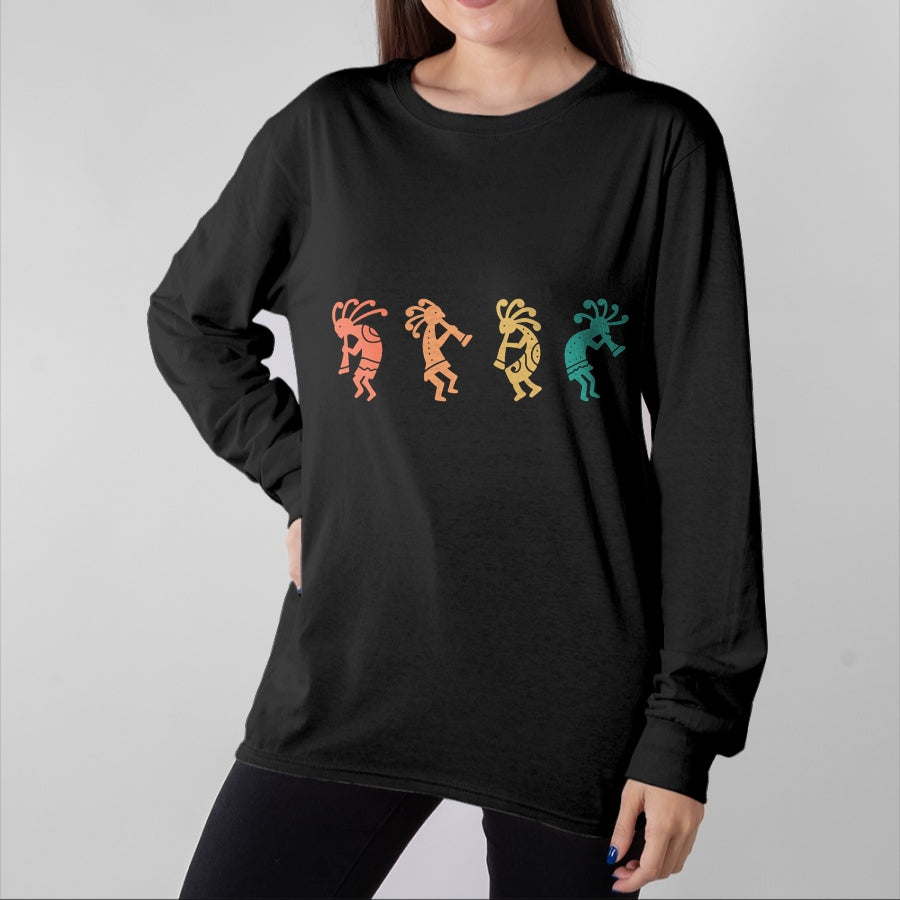Native American T-Shirts, Vintage Native American Unisex T-Shirt/Hoodie/Sweatshirt HLT00 - Dancing Kokopelli Southwestern USA Native American Symbol