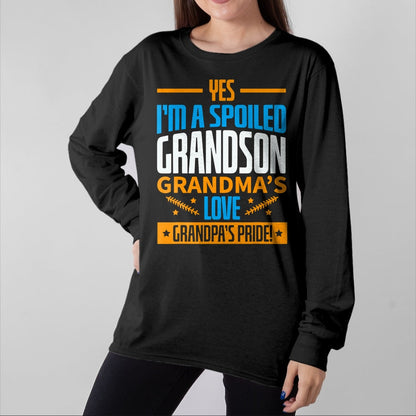 Best Grandma Shirt, Proud Grandma Unisex T-Shirt/Hoodie/Sweatshirt HLT00 - Grandma Spoiled Grandson Grandparents T-Shirt (1)Grandma Spoiled Grandson Grandparents T-Shirt (Copy)
