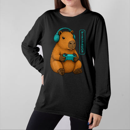 Cute Capybara Shirt, Funny Capybara Unisex T-Shirt/Hoodie/Sweatshirt HLT00 - Capybara Funny Anime Gamer Animal Video Gaming T-Shirt