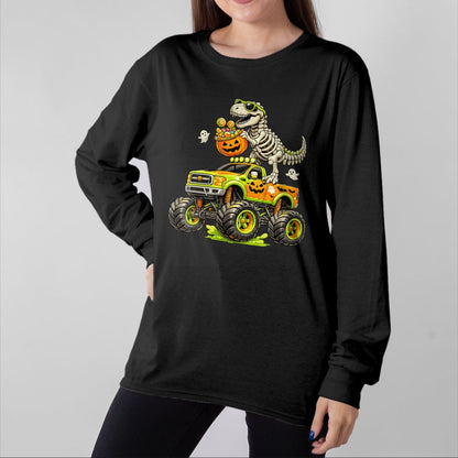 Best Dinosaur Lover Shirt, Funny Dinosaur UnisexT-Shirt/Hoodie/Sweatshirt HLT00 - Monster Truck Dinosaur Halloween Skeleton T-Rex Boys Kids T-Shirt