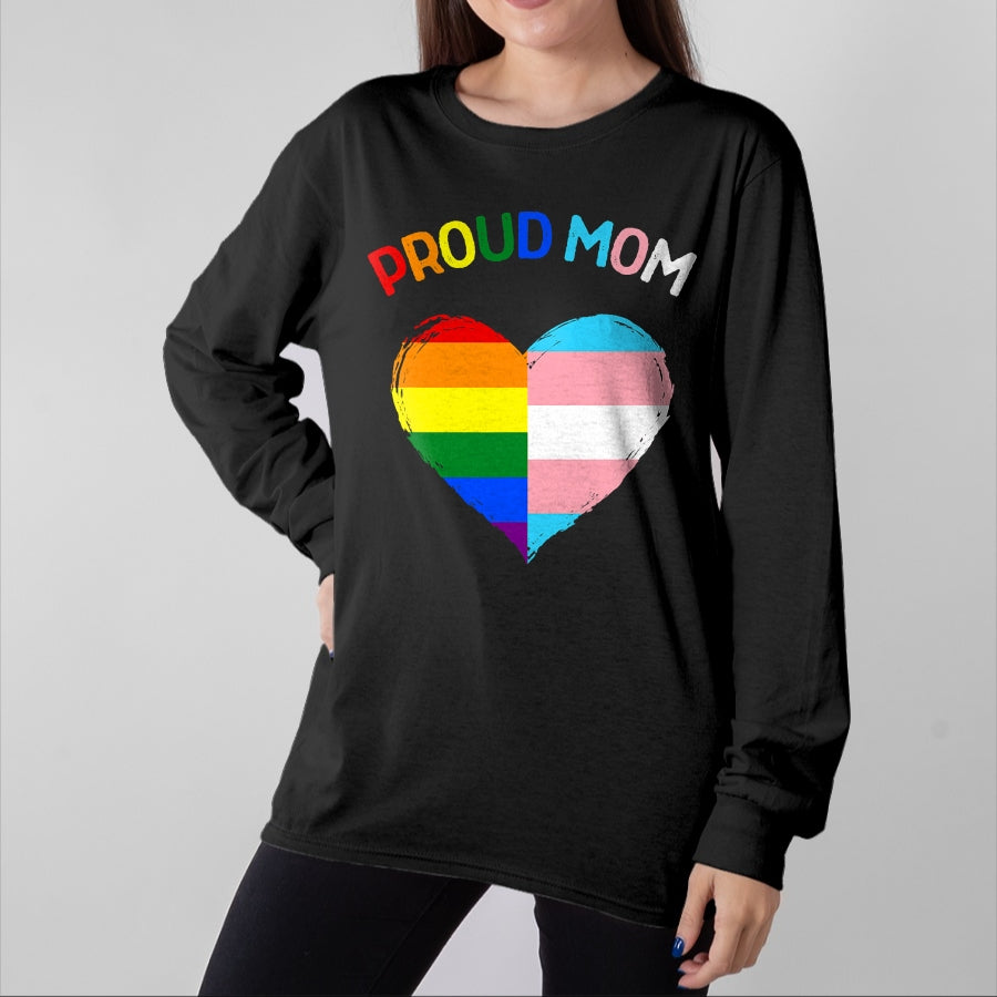Gift for Mom Shirt, Funny Mom Unisex T-Shirt/Hoodie/Sweatshirt HLT00 - Proud Ally LGBTQ Transgender Proud Mom  Proud Trans Mom T-Shirt