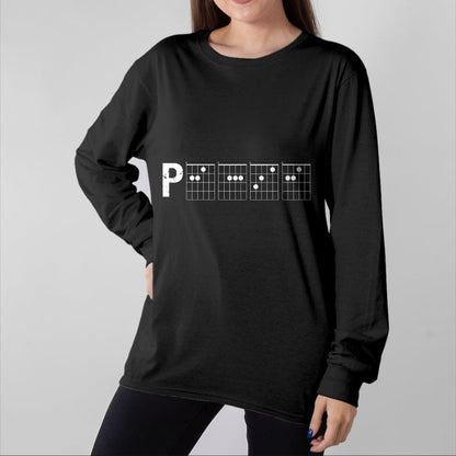 Guitar Lover Shirt, Funny Guitar UnisexT-Shirt/Hoodie/Sweatshirt HLT00 - Guitar Chord Shirt Tab Funny Peace Word Made of Chords T-Shirt
