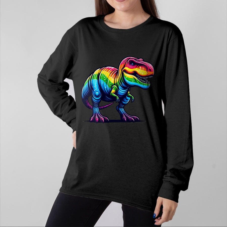 Best Dinosaur Lover Shirt, Funny Dinosaur UnisexT-Shirt/Hoodie/Sweatshirt HLT00 - Rainbow T-Rex Dinosaur Lovers Tyrannosaurus Rex Rainbow T-Shirt
