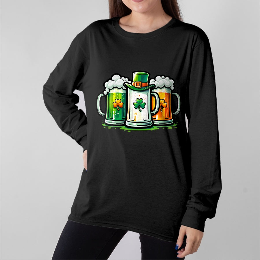 Patrick Day Shirts for Family, Funny Patrick Day shirts, st patrick's day Unisex T-Shirt/Hoodie/Sweatshirt HLT00 - St. Patrick Day Irish Ireland Flag Green Beer Lover T-Shirt