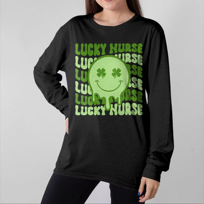 Patrick Day Shirts for Family, Funny Patrick Day shirts, st patrick's day Unisex T-Shirt/Hoodie/Sweatshirt HLT00 - Lucky Nurse Retro Groovy St Patrick Day Hippie Shamrock T-Shirt