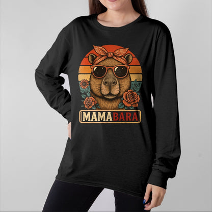 Cute Capybara Shirt, Funny Capybara Unisex T-Shirt/Hoodie/Sweatshirt HLT00 - Mamabara Capybara Mother T-Shirt (1)