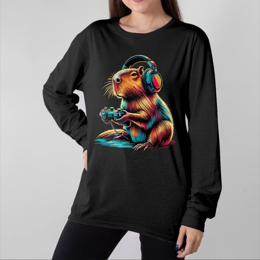 Cute Capybara Shirt, Funny Capybara UnisexT-Shirt/Hoodie/Sweatshirt HLT00 - Capybara Funny Video Games Capybara T-Shirt