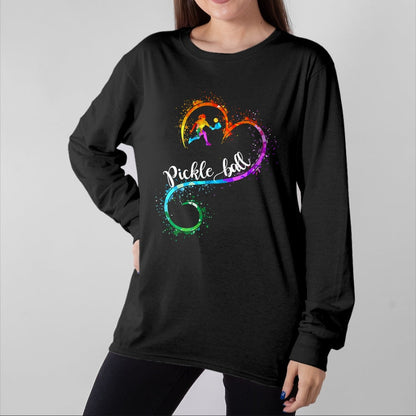 Funny Pickleball Shirt, Pickleball Lover Unisex T-Shirt/Hoodie/Sweatshirt HLT00 - I Love Pickleball Watercolors Funny Pickleball Girl Player T-Shirt