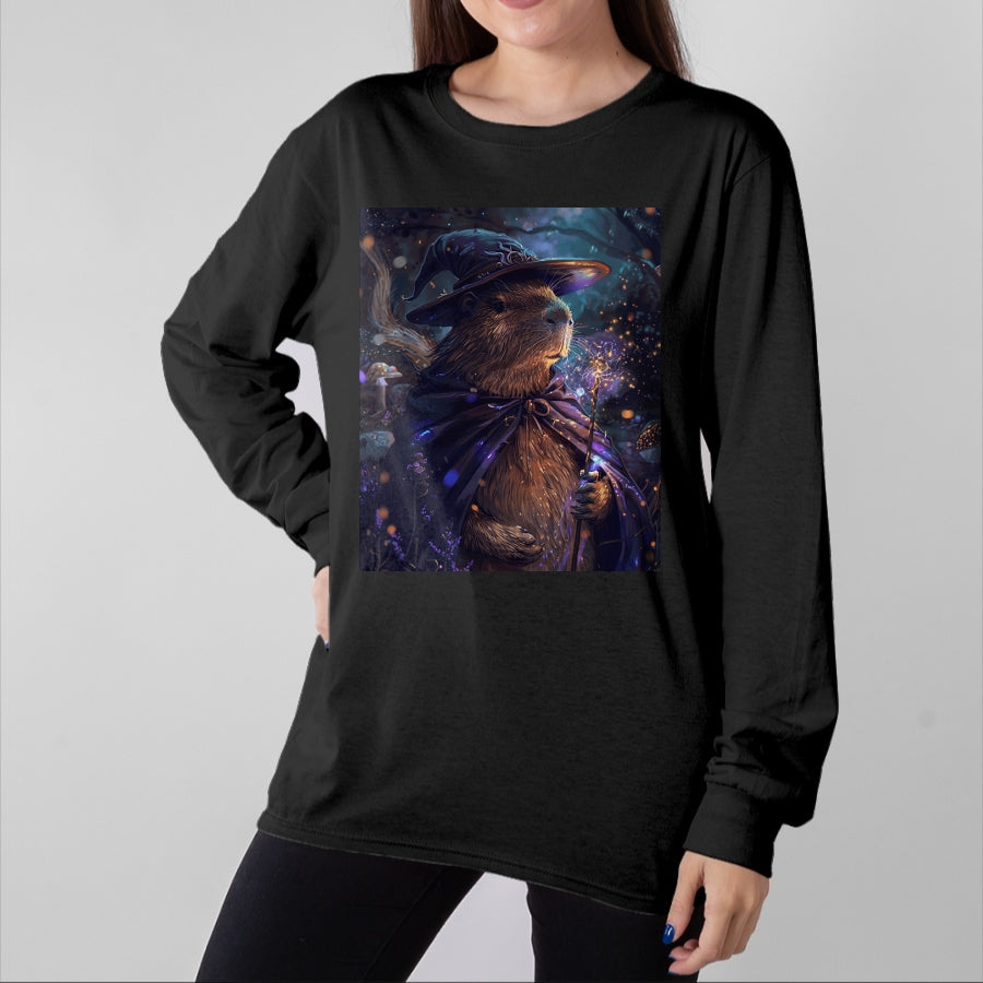 Cute Capybara Shirt, Funny Capybara Unisex T-Shirt/Hoodie/Sweatshirt HLT00 - Funny Graphic Capybara Long Sleeve T-Shirt (24)