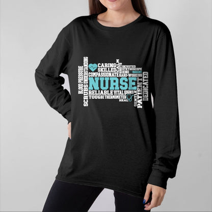 Funny Nurse Shirt, Nurse Unisex T-Shirt/Hoodie/Sweatshirt HLT00 - Cute Nurse RN LVN Nursing School Medical Long Sleeve T-Shirt