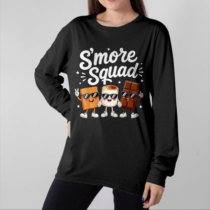 Funny Camping Shirt, Gift For Camping Lover Unisex T-Shirt/Hoodie/Sweatshirt HLT00 - Smore Squad Camping Campfire Chocolate S_Mores Kids T-Shirt, Youth, Brown, X-Small