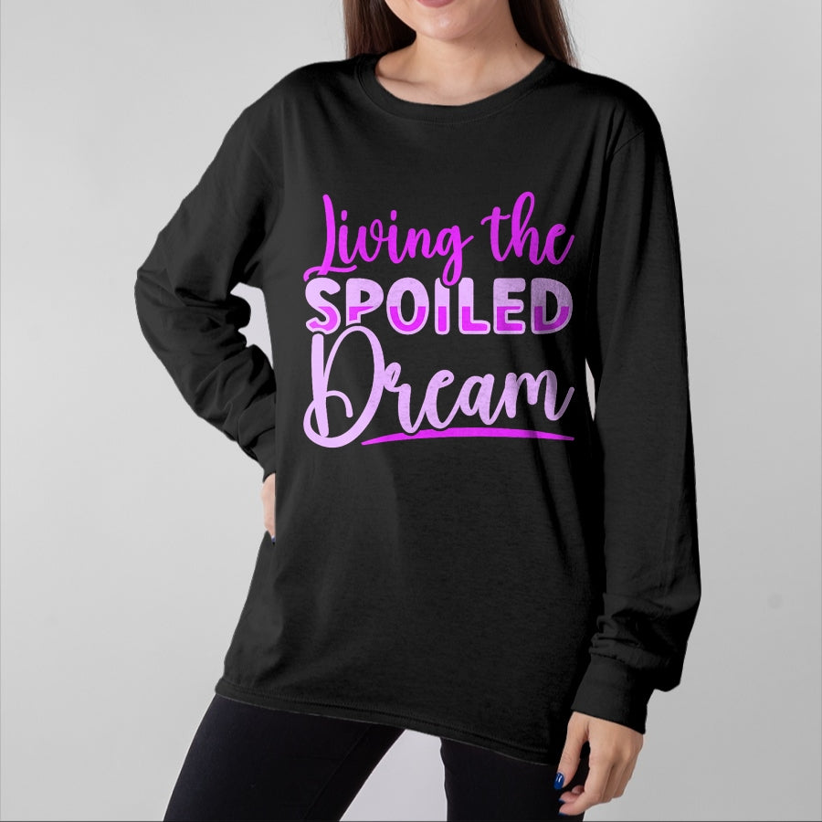 Best Wife Shirt, Wife and Husband Unisex T-Shirt/Hoodie/Sweatshirt HLT00 - Gift for wife T shirt, spoiled wife   Womens Spoiled Wife Living The Spoiled Dream V-Neck T-Shirt (1)