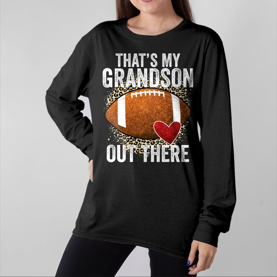 Best Grandma Shirt, Proud Grandma Unisex T-Shirt/Hoodie/Sweatshirt HLT00 - That's My Grandson Out There Football Grandma Grandpa T-Shirt (1)