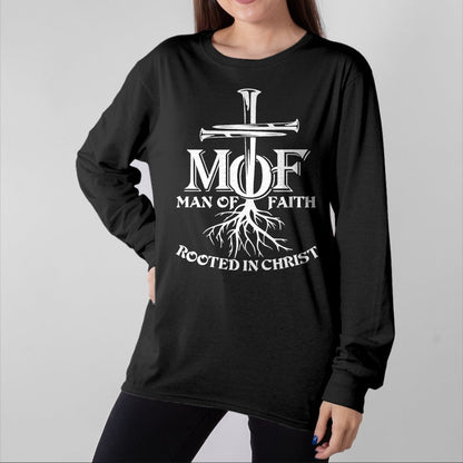 Christian Tee, Christian Faith Unisex T-Shirt/Hoodie/Sweatshirt HLT00 - Man Of Faith Shirt Rooted In Christ T-Shirt (1)