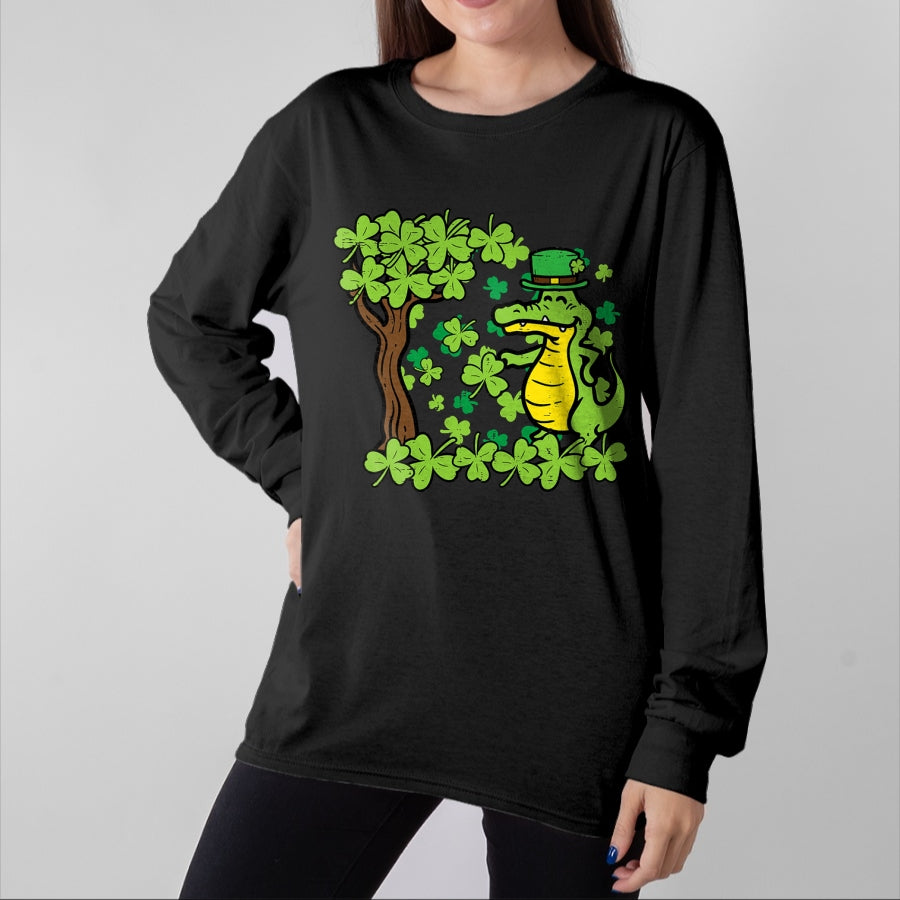 Patrick Day Shirts for Family, Funny Patrick Day shirts, st patrick's day Unisex T-Shirt/Hoodie/Sweatshirt HLT00 - St Patrick Day Alligator Shamrock Saint Pattys Men Women Kid T-Shirt