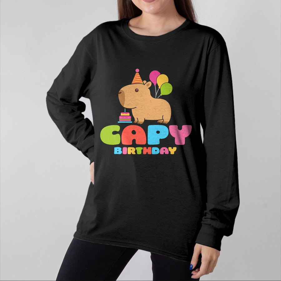 Cute Capybara Shirt, Funny Capybara Unisex T-Shirt/Hoodie/Sweatshirt HLT00 - Capy Birthday Capybara Lover Funny Rodent Animal Bday Party T-Shirt